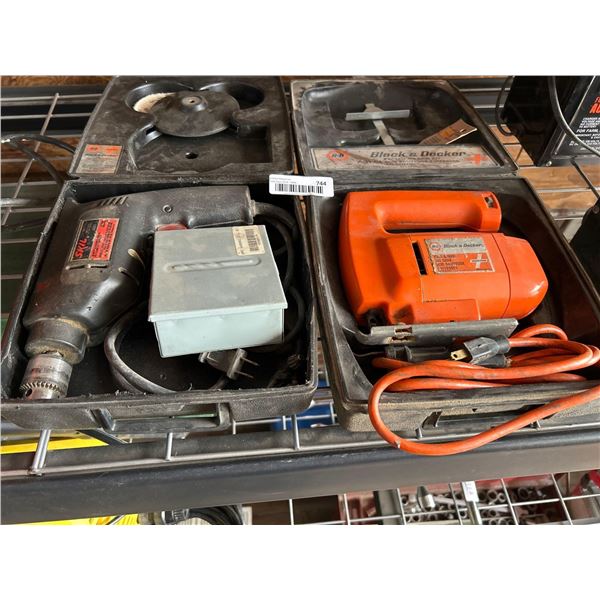 Lot of 2 - Skill Drill with drill bits and black & Decker Jig Saw in case
