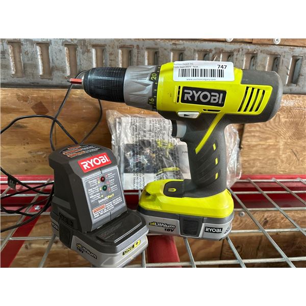 Ryobi 18V Lithium Cordless Drill Kit
