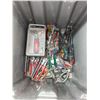 Image 1 : Lot of assorted tools, pliers, etc  includes stacking gray tote