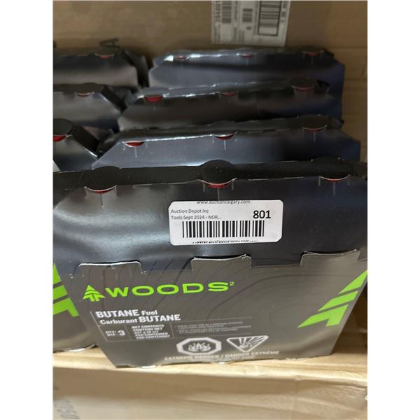 Lot of 12 x 227g Woods Camping Butane