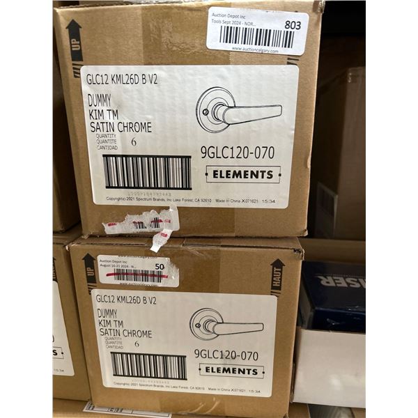 Lot of 12 Chrome Weiser Satin Dummy door handles