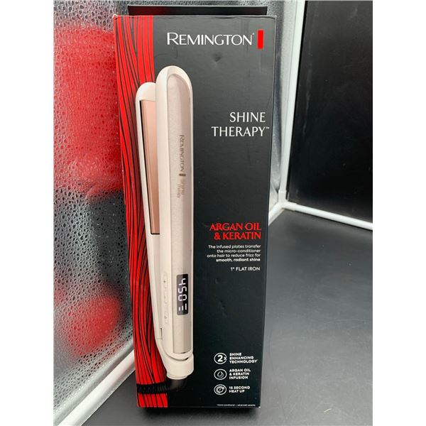Remington Shine Therapy 1in Flat Iron infused plates with Argan Oil and Keratin,