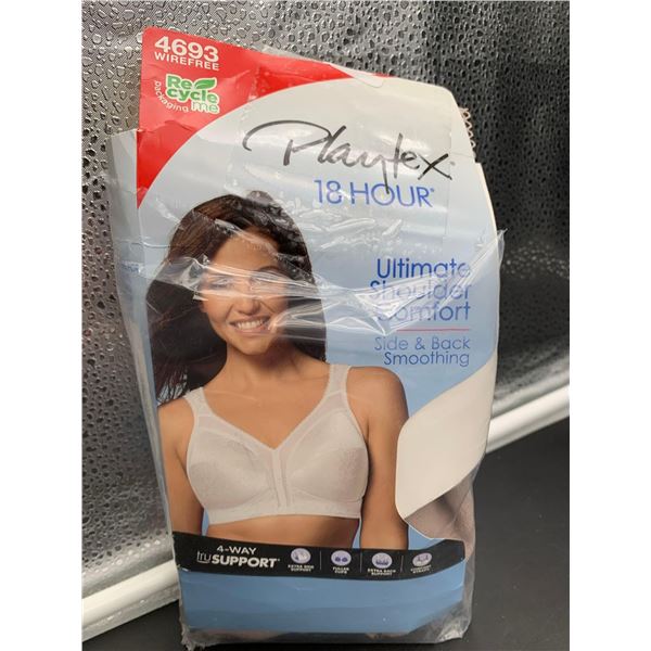 Playtex 18hour 4-way Tru Support, wirefree bra. back clasp (50c)