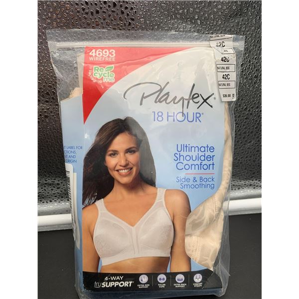 Playtex 18hr Back Closure Bra (42C) Beige