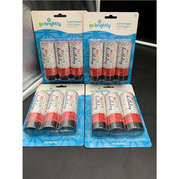 Go Brightly Confetti Poppers (4 x 3)