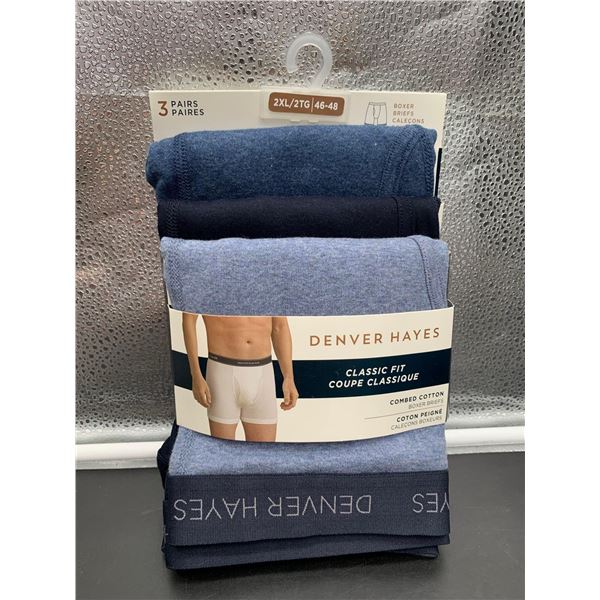 Denver Hayes Classic Fit Combed Cotton Boxe Briefs (2XL) 3prs