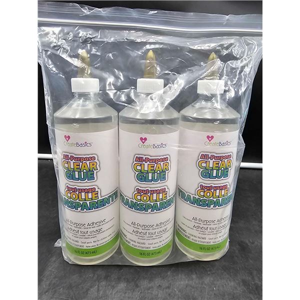 Create Basics All-purpose Clear Glue All Purpse Adhesive (3 x 473ml)