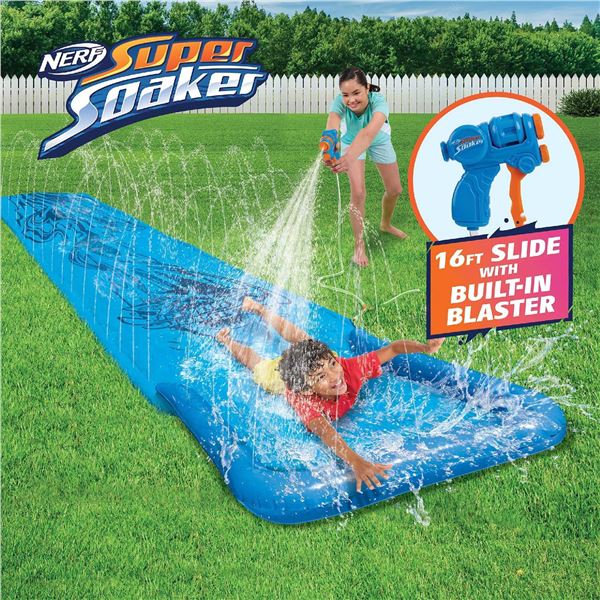 Nerf Super Soaker 16ft Slide with Built-in Blaster