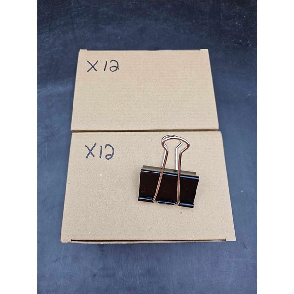Lot of Binder Clips (2 x 12)