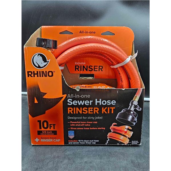 Rhino 10ft All-in-one Sewer Hose Rinser Kit