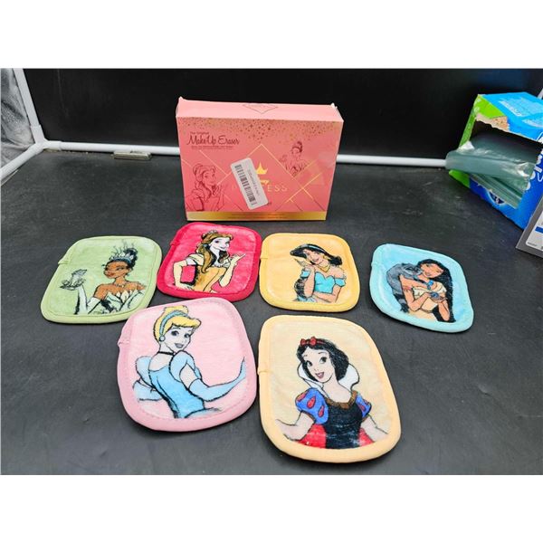 Lot of 6 Makeup Erasers, Disney Princess Collection