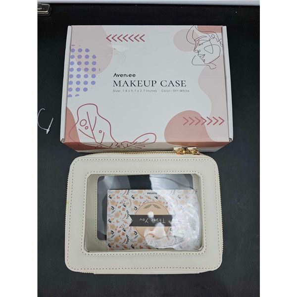 Aveniee Makeup Case(7.9 x 5.7 x 2.7in) Off-white