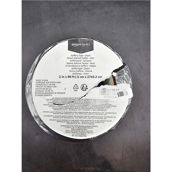 Amazon Basics Gaffers Tape-Black (2in x 90ft)