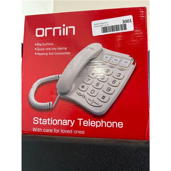 Ornin stationary corded telephone with large easy to use buttons
