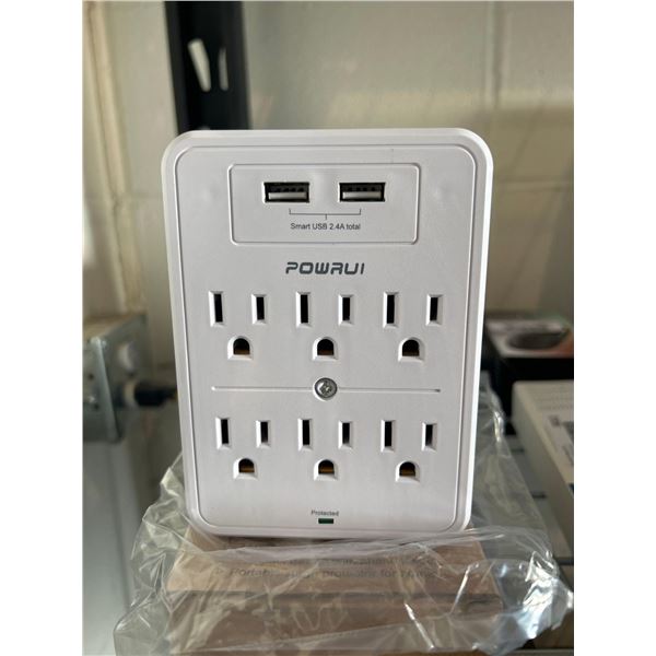 Powrui 6 AC outlet power bar with 2 USB outlets