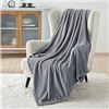 Image 1 : Bedsure essentials grey fleece blanket 50"x60"
