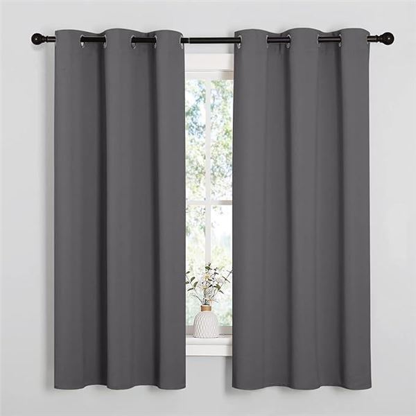NICETOWN Blackout Curtains 2 Panels for Bedroom- Thermal Insulated Grommet Blackout Curtains 63 Inch