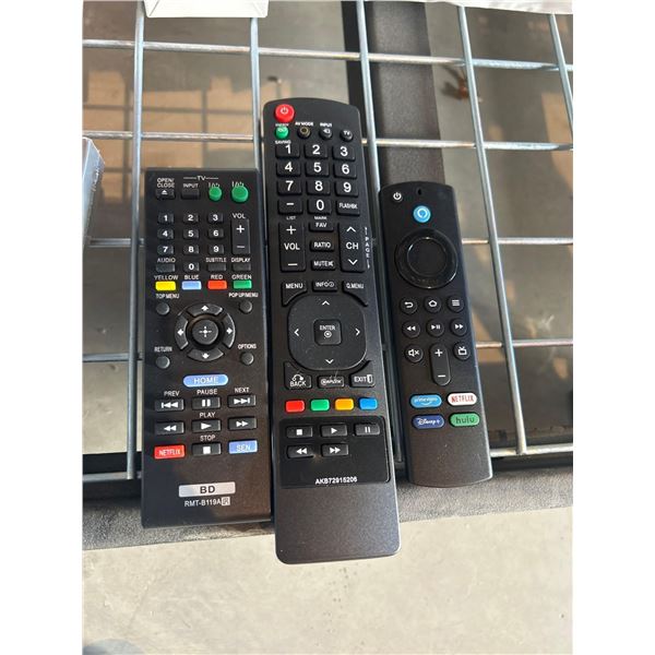 Lot of 3 assorted television remote controls