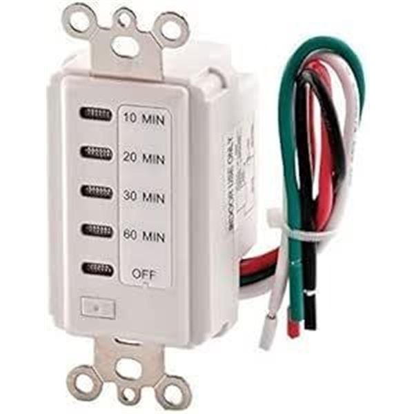 Teklectric Bathroom Fan Auto Shut Off 10-20-30-60 Minute Preset Countdown Wall Switch Light Timer, O