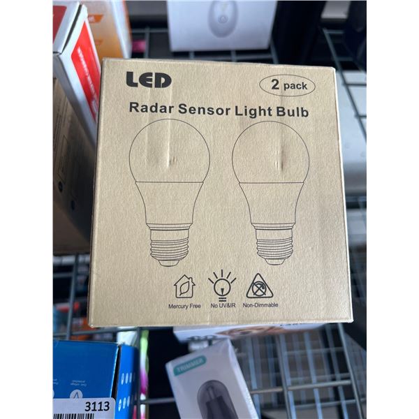 Radar sensor LED light bulbs, pack of 2