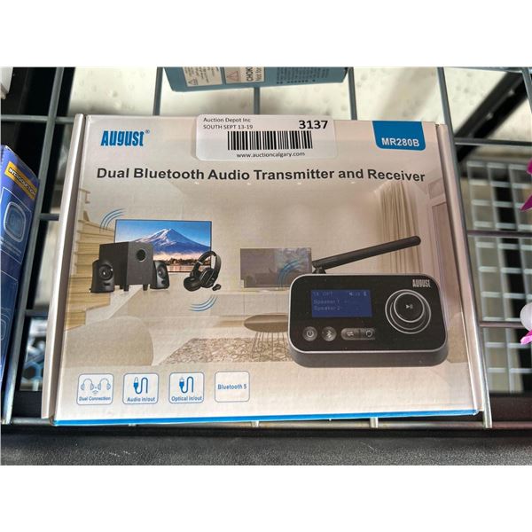 August dual bluetooth audio transmitter and reciever