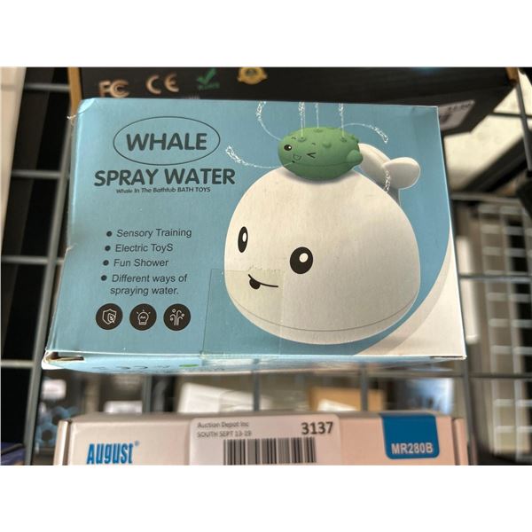 Whale water spraying childrens bath toy