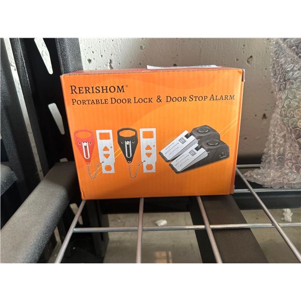 Rerishom portable door lock and door stop alarm