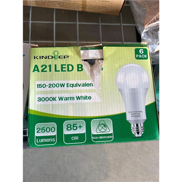 Kindeep LED light bulbs, pack of 6