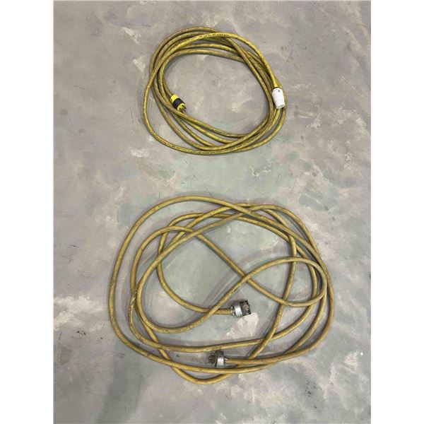 Lot of 2 Yellow Industrial Extension Cords