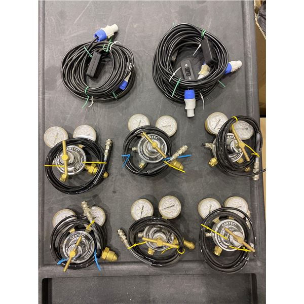 Assorted Lot of Pressure Gauges and Hoses