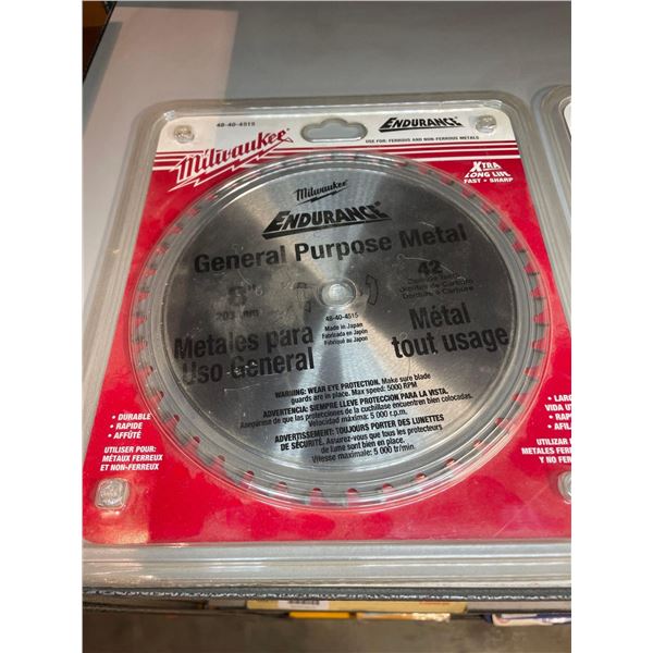 Milwaukee Endurance General Purpose Metal 8" Saw Blade Lot of 2