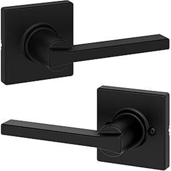 Weiser Privacy Black Lever Handle Set