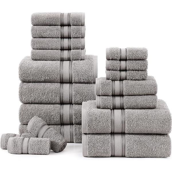 LANE LINEN Bath Towels for Bathroom Set- 100% Cotton Towel Set, Soft Bath Set- 6 Bathroom Towels, 6 