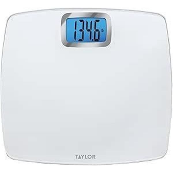 Taylor Digital Scales for Body Weight, Extra High Accurate 440 LB Capacity, Unique Blue LCD, Bright 