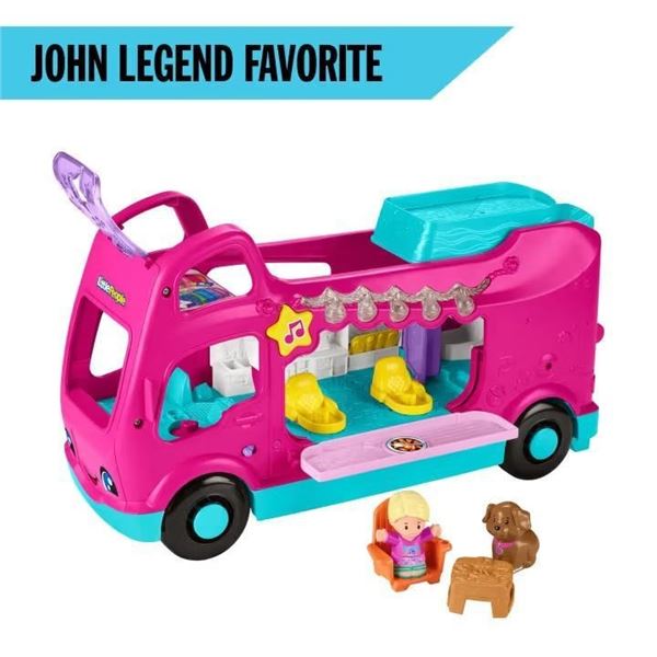 Fisher-Price Little People Barbie Little Dream Camper Rv Playset With Music Lights & 2 Figures