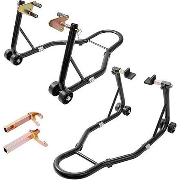 VEVOR Motorcycle Stand Lift, 850lbs Front Rear Combo Stand Lift Stand, Front and Rear Wheel Fork Sta