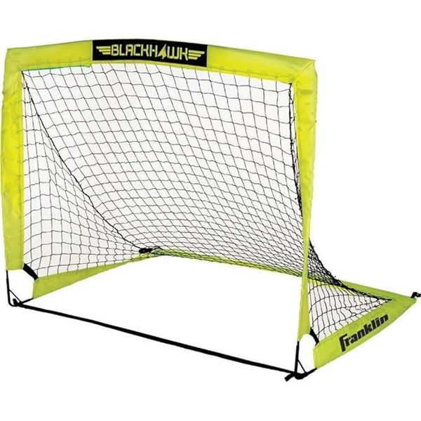 Franklin Sports Blackhawk Backyard Soccer Goal - Portable Pop Up Soccer Nets - Folding Indoor + Outd