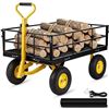 Image 1 : VEVOR Steel Garden Cart, Heavy Duty 1200 lbs Capacity, with Removable Mesh Sides to Convert into Fla