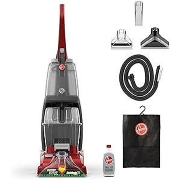 Hoover Power Scrub Deluxe Carpet Cleaner Machine, Upright Shampooer, FH50150, Red