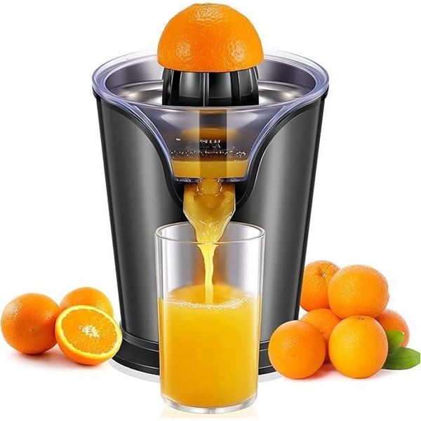 FOHERE Orange Juice Squeezer Electric Citrus Juicer with Two Interchangeable Cones Suitable for oran