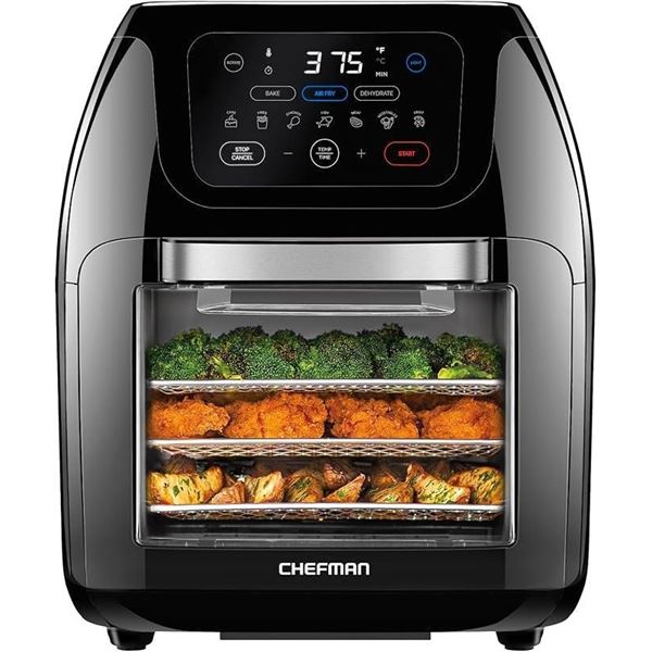 CHEFMAN Multifunctional Digital AirFryer+ Rotisserie,Dehydrator, Convection Oven17 Touch Screen Pres