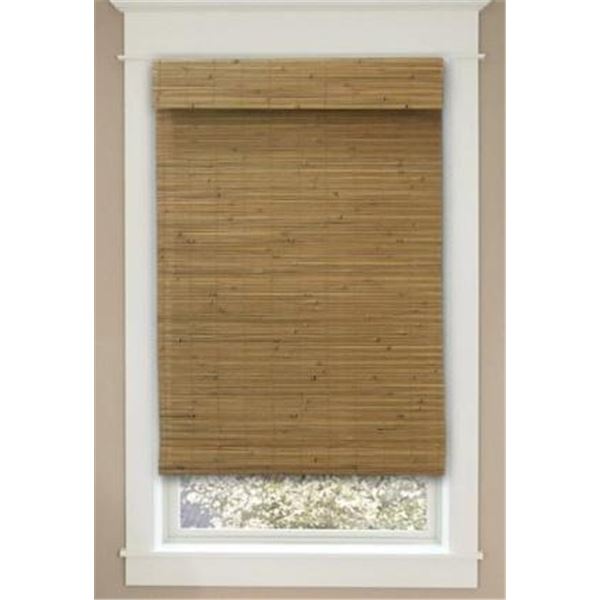Bamboo Weave Cordless Roman Shady Tuscany Color Honey 51.5" x 48" Stock Photo For Reference Only