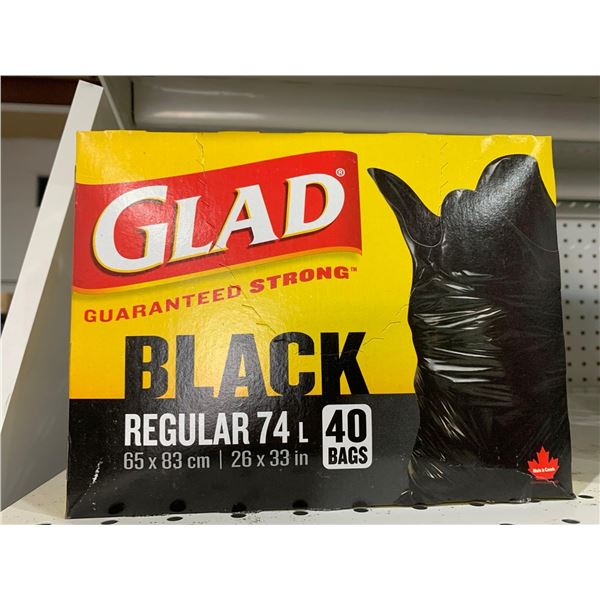 Glad Regular 74 L Black Garbage Bags 40 Count