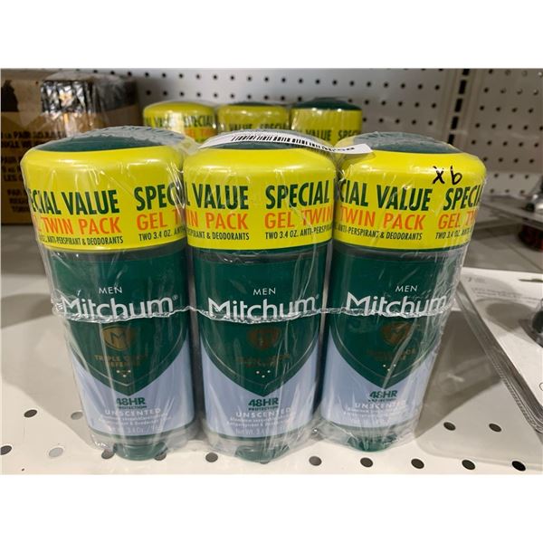 Mitchum Mens 48hr Unscented Antiperspirant & Deodorant 96g x 6