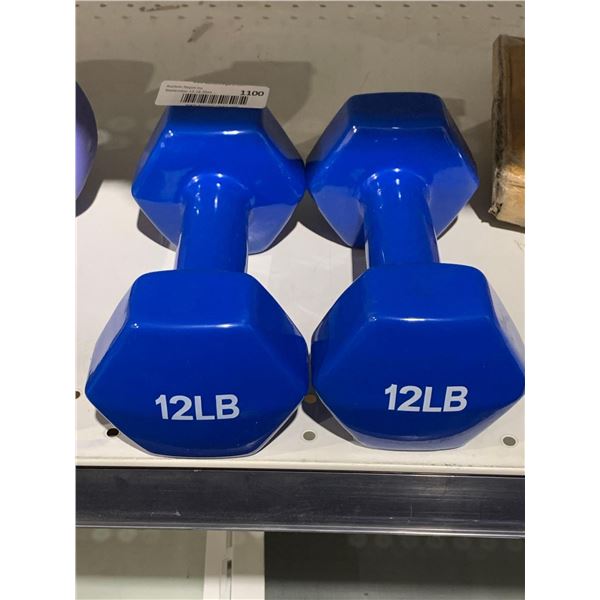 Neoprene Hexagon Workout Dumbbell Hand Weight 2 x 12lb