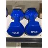 Image 1 : Neoprene Hexagon Workout Dumbbell Hand Weight 2 x 12lb