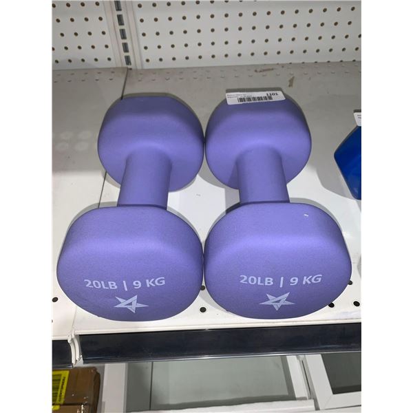 Neoprene Hexagon Workout Dumbbell Hand Weight 2 x 20lb