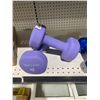 Image 2 : Neoprene Hexagon Workout Dumbbell Hand Weight 2 x 20lb