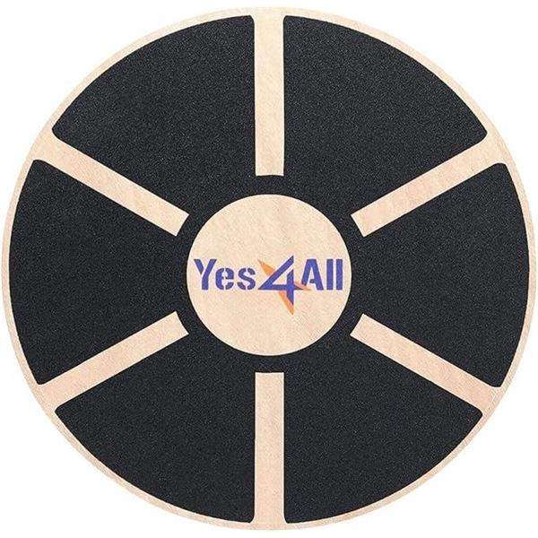Yes4All Wooden Wobble Balance Board - Round Balance Board/Stability Board for Home Gyms, Balance Boa