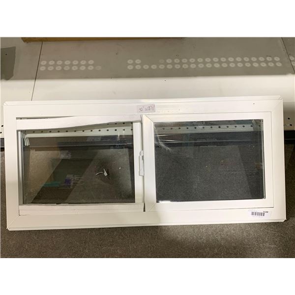 32" x 13 7/8" Horizontal Dual-Pane Sliding Window - White